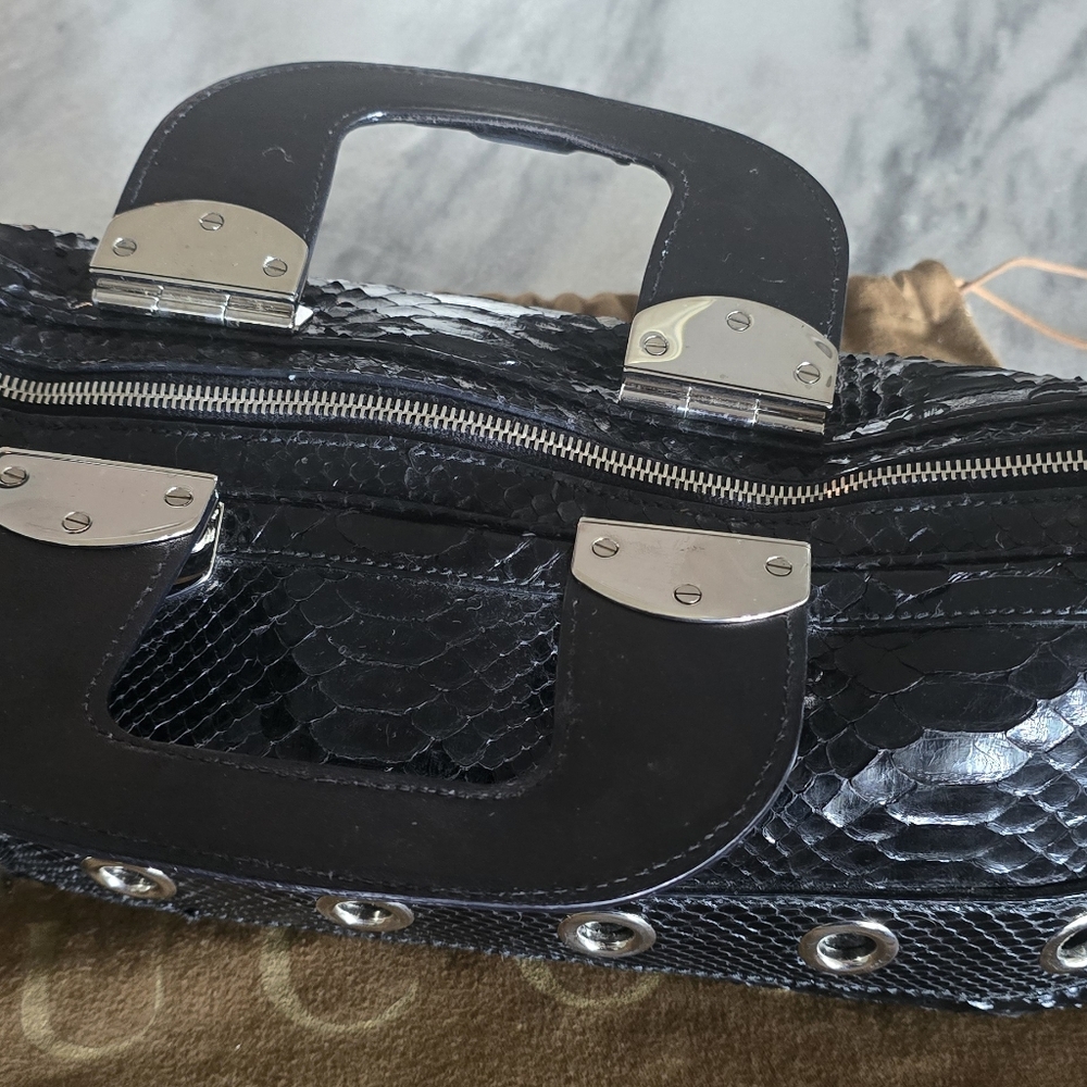 *AUTHENTIC* Gorgeous GUCCI Romy Boston Satchel - Python - Picture 8 of 15